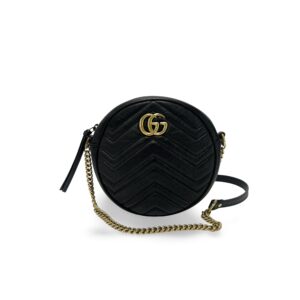cop GG Marmont Round Shoulder Bag Matelasse Leather Mini