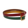 Double Hole Buckle Belt Metal and Leather