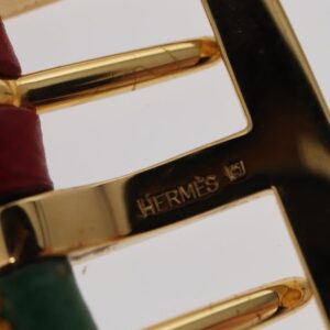 Double Hole Buckle Belt Metal and Leather